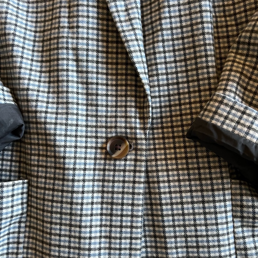 Target A New Day AND oversized heavyweight Blue plaid Blazer Jacket XXL - Picture 6 of 7